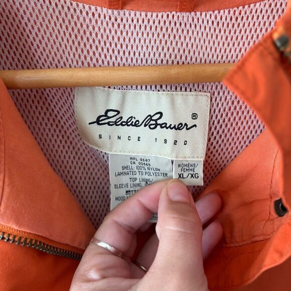 Eddie Bauer women’s XL Orange Utility Jacket Lightweight Casual Coat - Picture 3 of 13